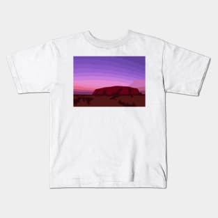 Purple Sunset Over Uluru Kids T-Shirt